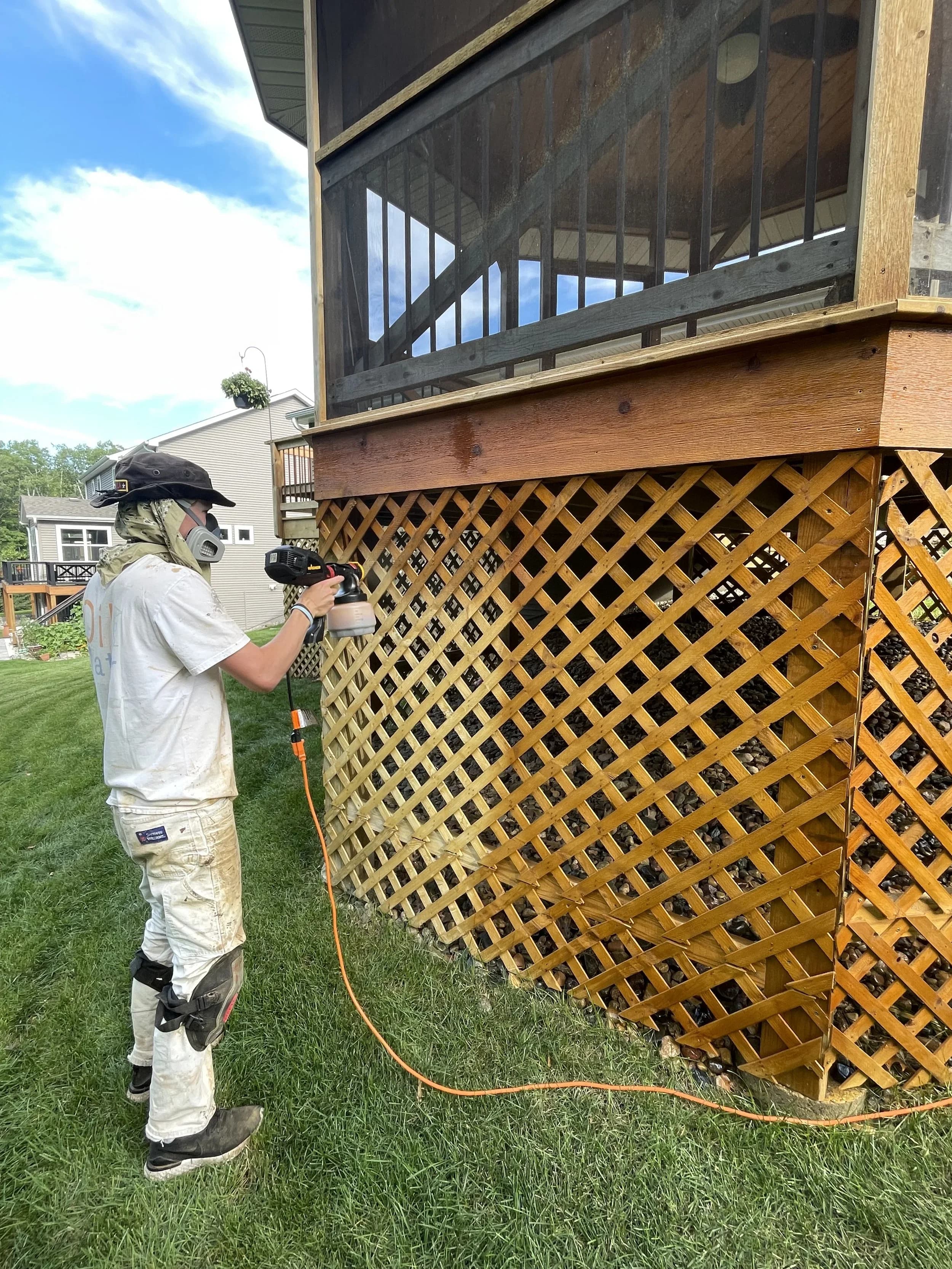 Deck refinishing project in Victoria