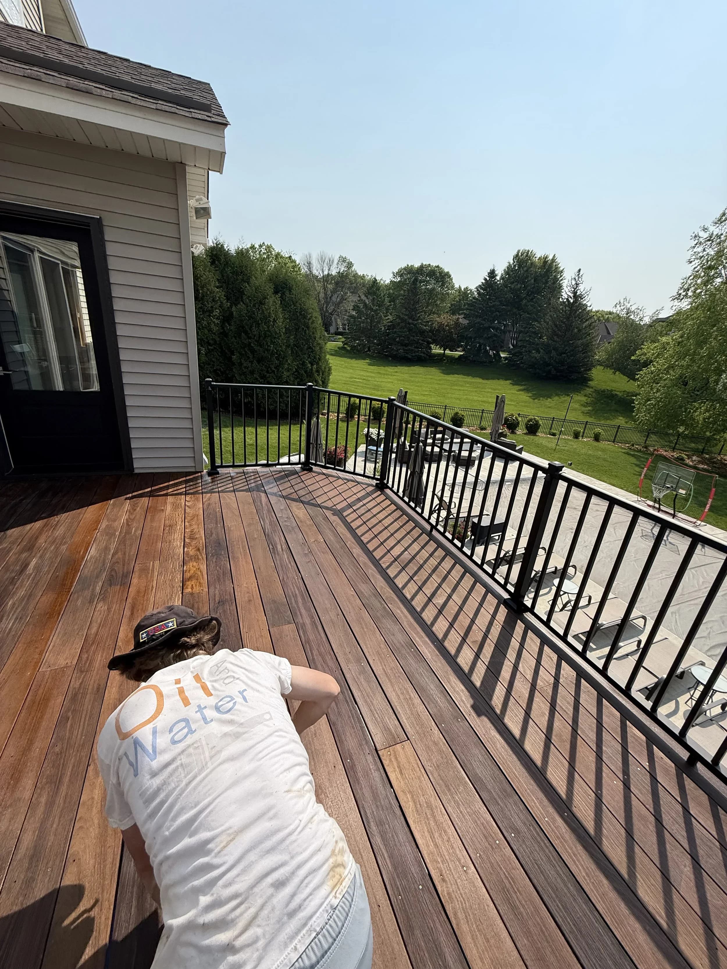 Deck refinishing project in Chaska