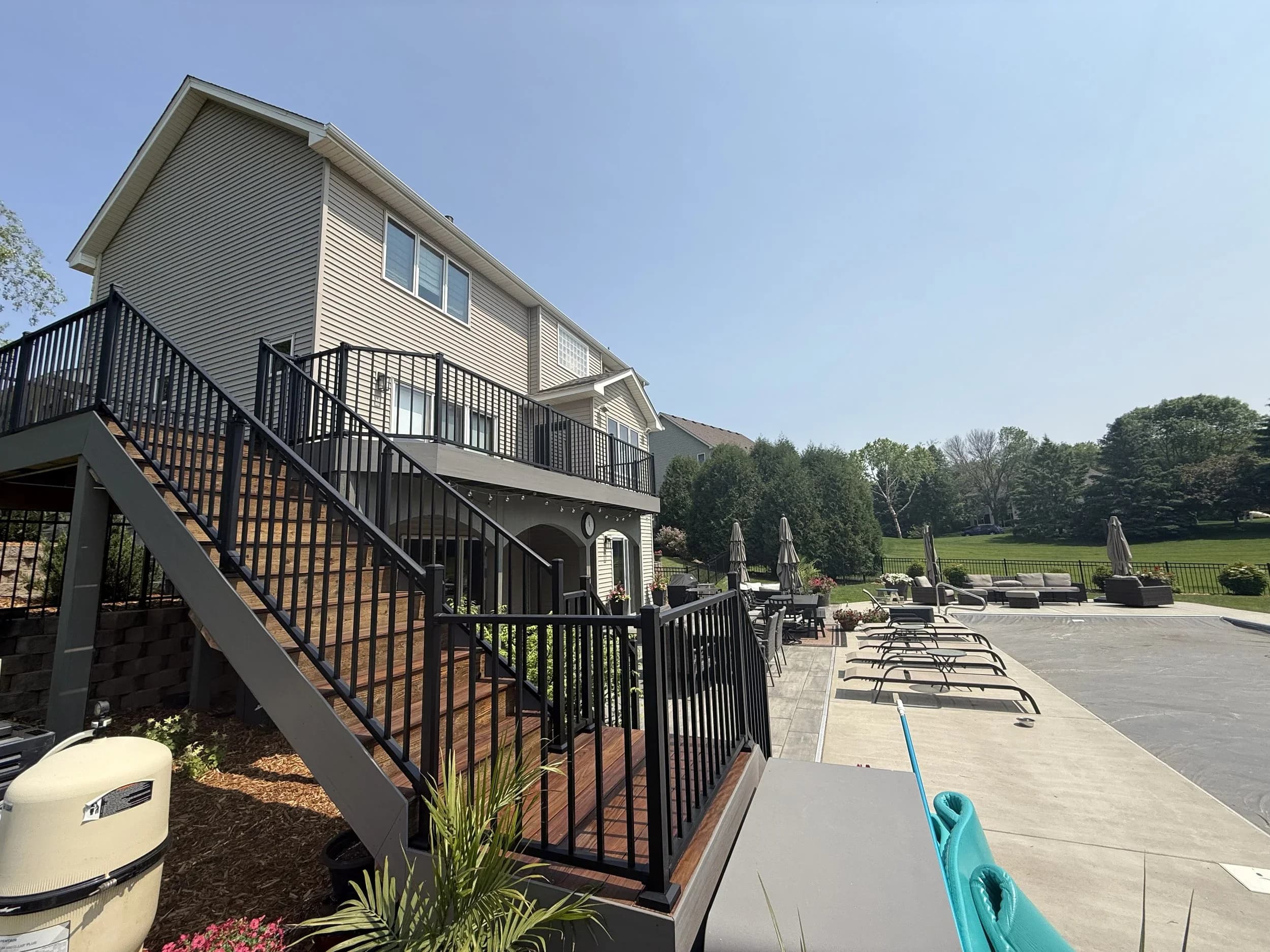 Deck staining project completed in Chaska, Minnesota